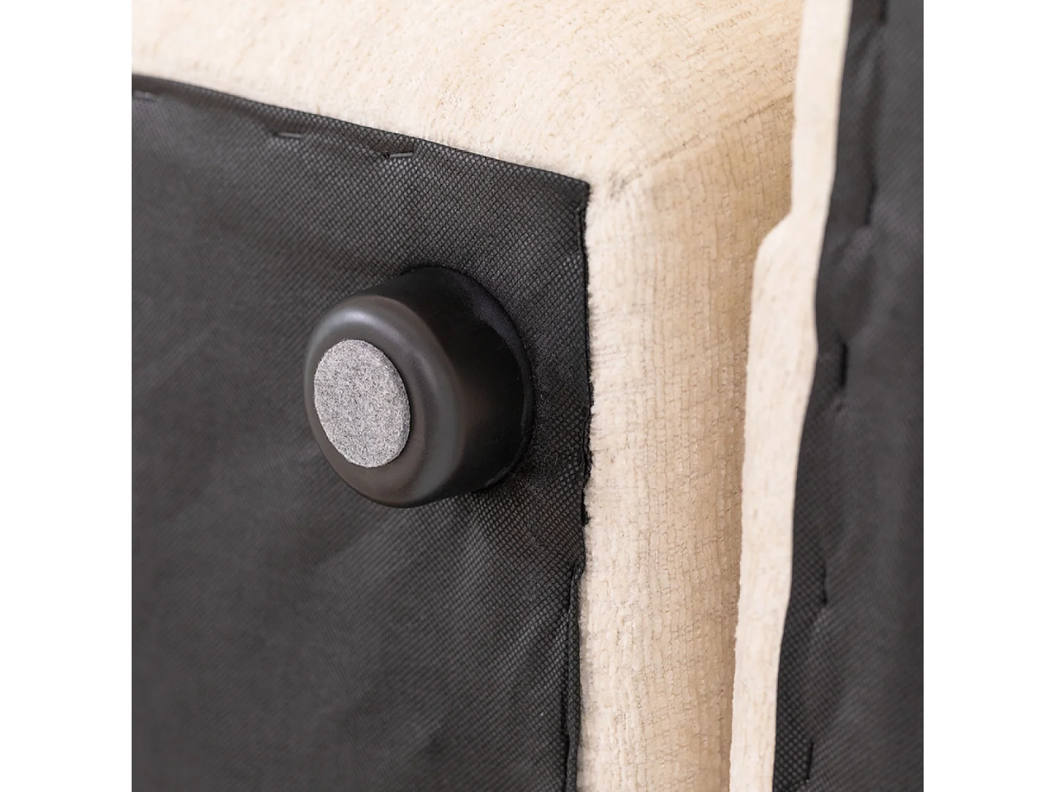 Canapé d'angle nuage 5 places en tissu chenille beige CHESTER
