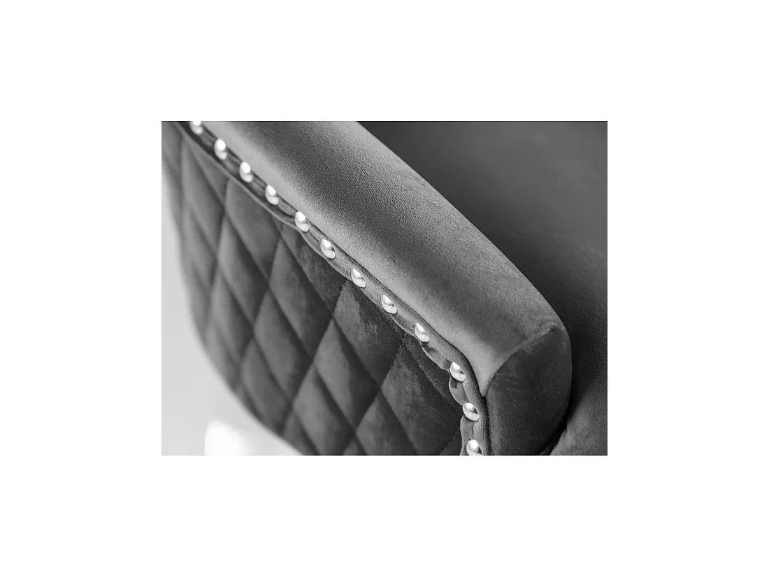 Lot de 2 chaises Chesterfield REGINA grises en velours matelassé – Tête de lion argentée, clous décoratifs et pieds en acier