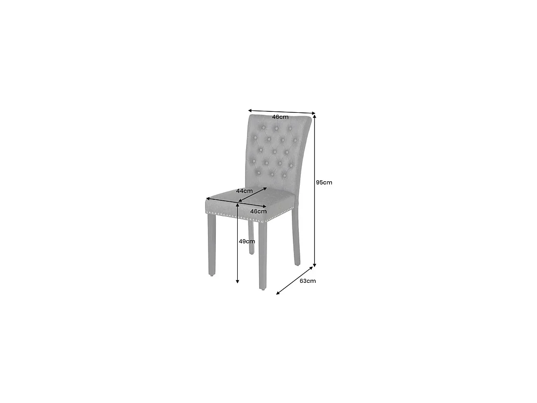Set van 2 Chesterfield REGINA zwarte fluwelen stoelen met capitonnering - Zilveren nagels en heveahouten poten