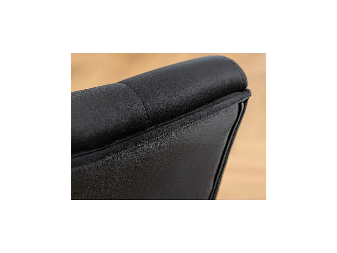 Set van 2 Chesterfield REGINA zwarte fluwelen stoelen met capitonnering - Zilveren nagels en heveahouten poten