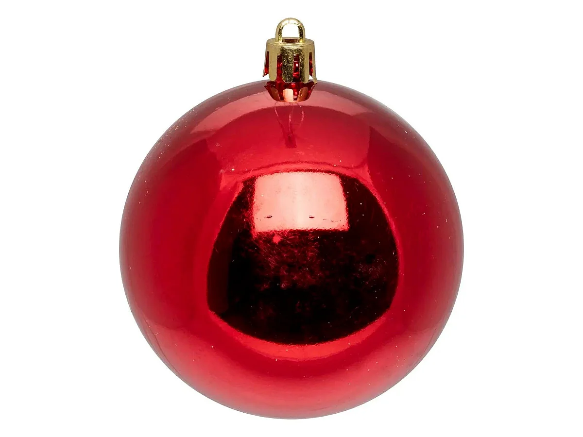 Lot de 60 Boules de Noël "Rena" 8cm Rouge & Doré
