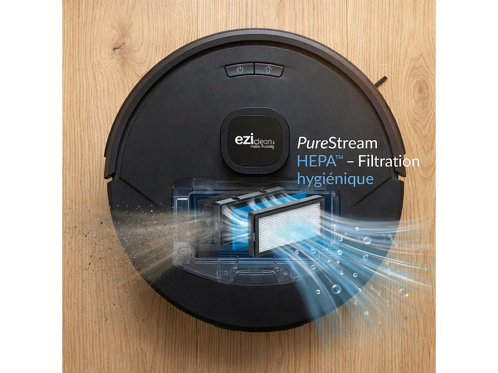 Robot aspirateur laveur LIDAR connecté avec base de vidage EZIclean® AirFlow ULTRA