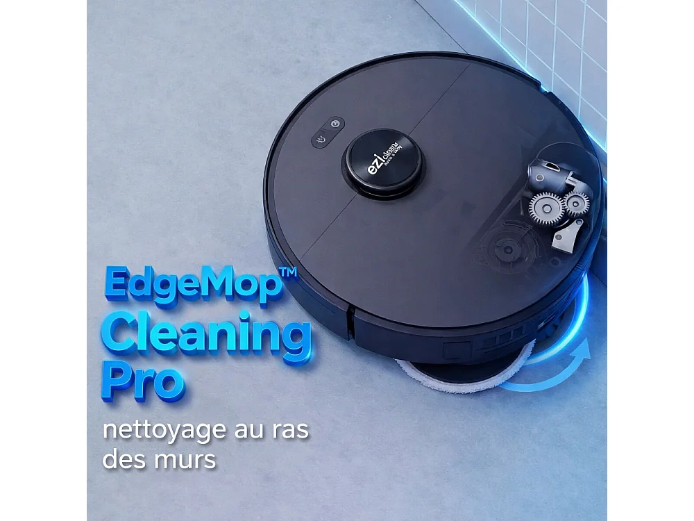 Robot aspirateur laveur LIDAR IA connecté avec base de vidage EZIclean® PureFlow ULTRA