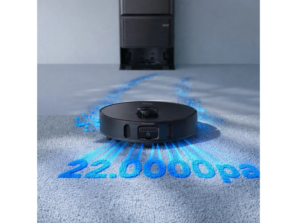 Robot aspirateur laveur LIDAR IA connecté avec base de vidage EZIclean® PureFlow ULTRA