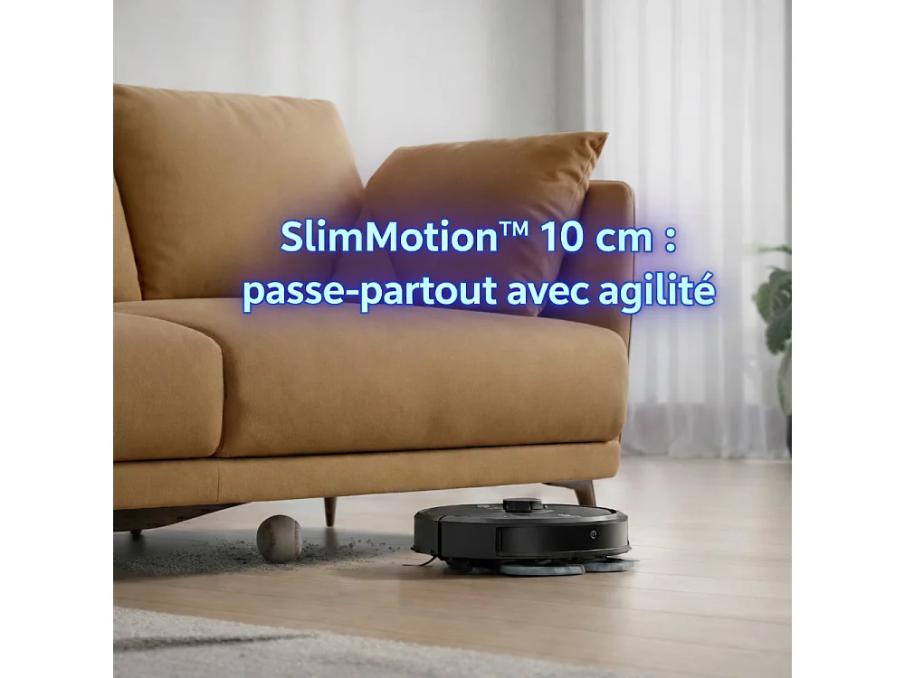 Robot aspirateur laveur LIDAR IA connecté avec base de vidage EZIclean® PureFlow ULTRA