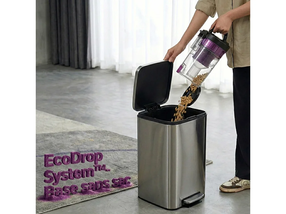 Robot aspirateur laveur GYROSMART connecté avec base de vidage EZIclean® CyberFlow X