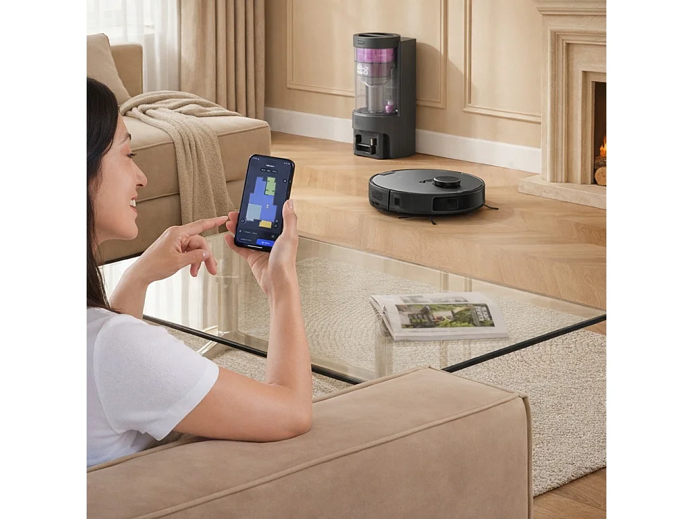 Robot aspirateur laveur LIDAR connecté avec base de vidage EZIclean® AirFlow MAX
