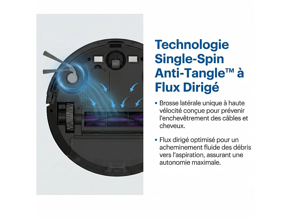 Robot aspirateur laveur LIDAR connecté avec base de vidage EZIclean® AirFlow X