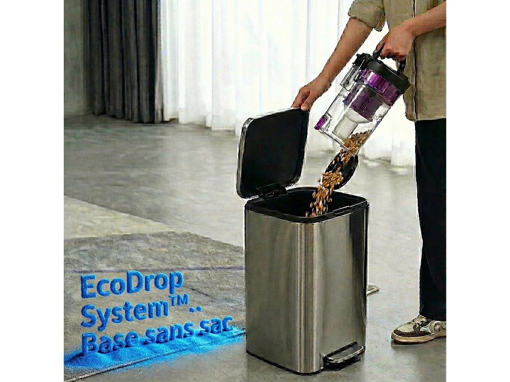 Robot aspirateur laveur GYROSMART connecté avec base de vidage EZIclean® CyberFlow ULTRA