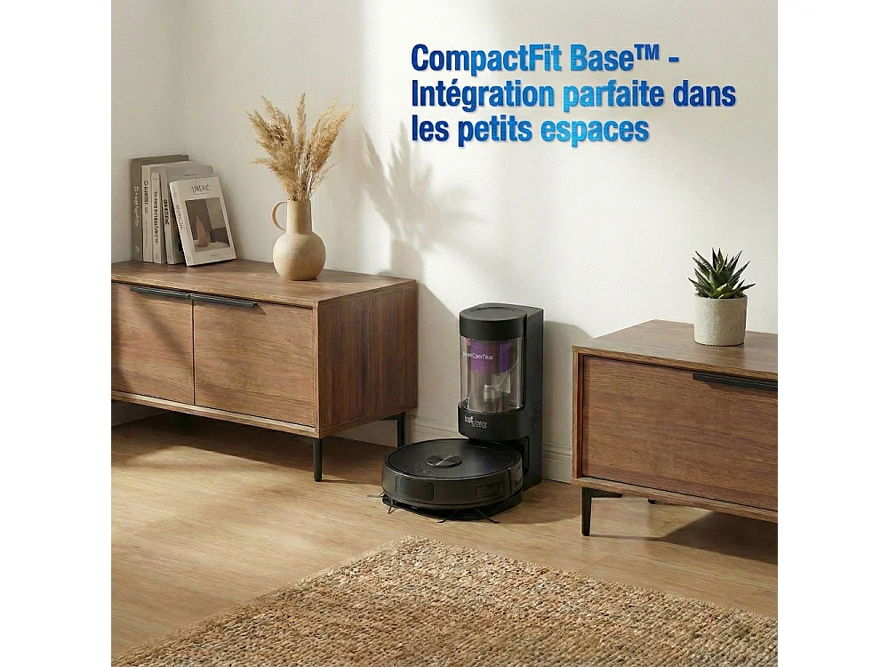Robot aspirateur laveur GYROSMART connecté avec base de vidage EZIclean® CyberFlow ULTRA
