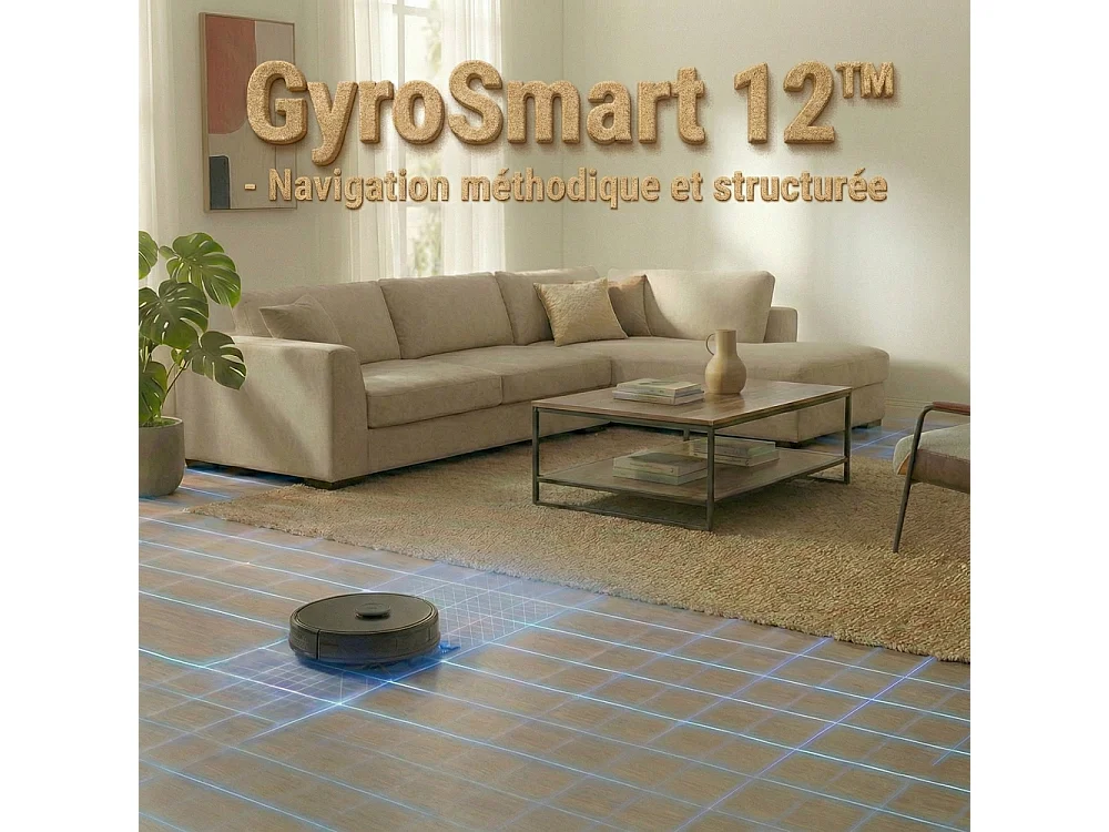 Robot aspirateur laveur GYROSMART connecté avec base de vidage EZIclean® CyberFlow MAX