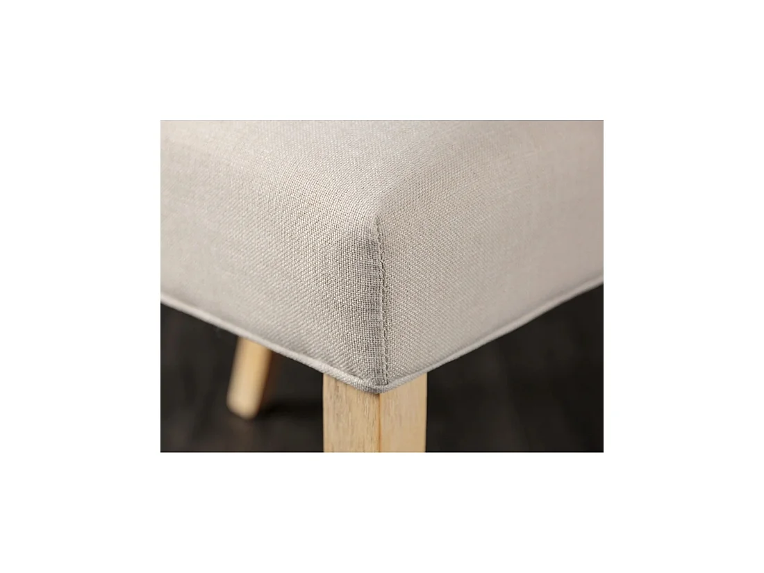 Lot de 2 Stühle REGINA beige gepolstert – Hohe Chesterfield-Rückenlehne und Massivholzbeine