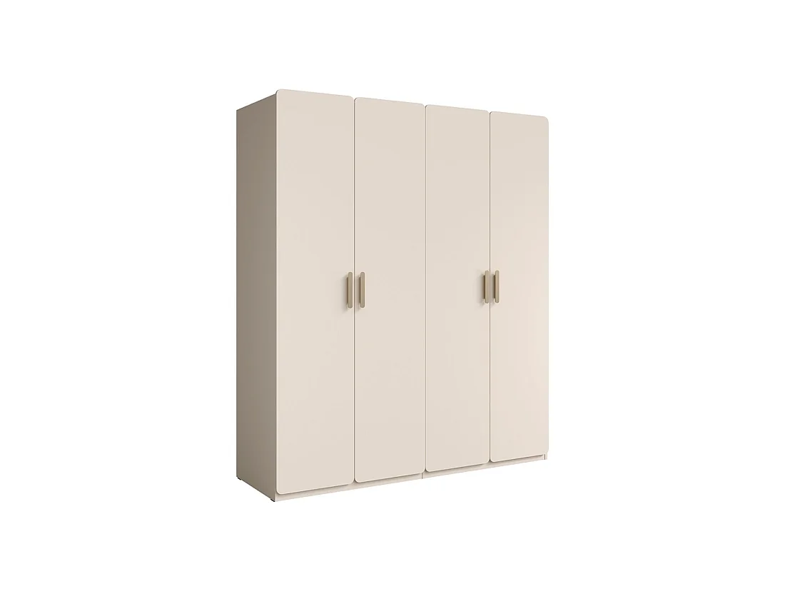 Habitación completa AMALIE beige – Cama con canapé 160x200 cm, armario, cómoda, 2 mesitas de noche y estanterías