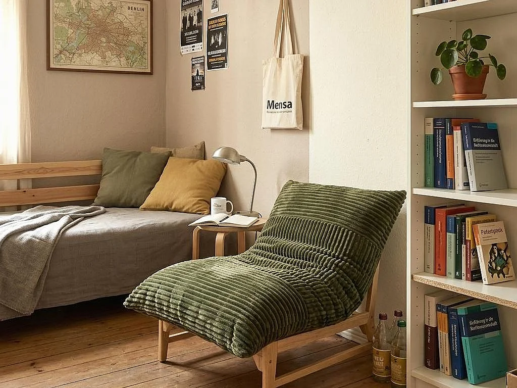 Fauteuil Lounge, Fauteuil Pouf XXL, Tissu Peluche Côtelé, Chaise Longue Ergonomique avec Mousse à Mémoire de Forme, Fauteuil Salon, 114x117x94cm, Vert