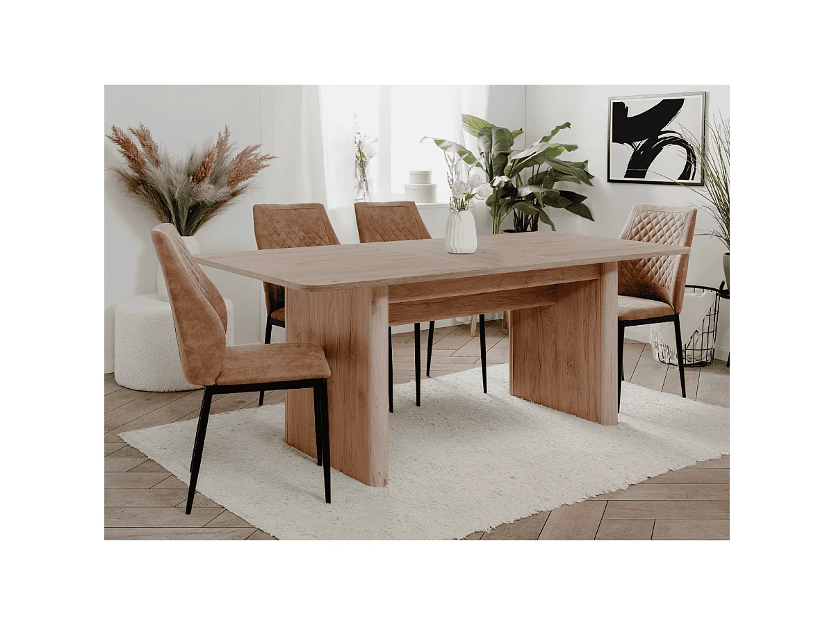Table extensible de 160 à 200 cm effet bois - MILY