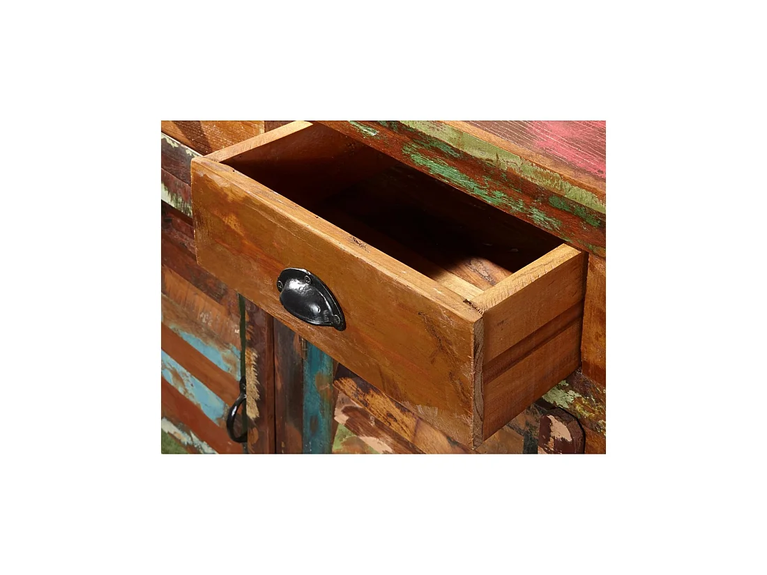 Buffet PATCHWOOD 125 cm in legno riciclato multicolore – 3 porte, 3 cassetti