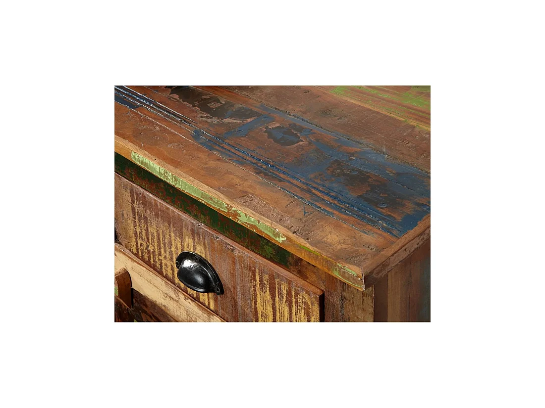 Buffet PATCHWOOD 160 cm in legno riciclato multicolore – 4 porte a persiana, 4 cassetti e finitura colorata