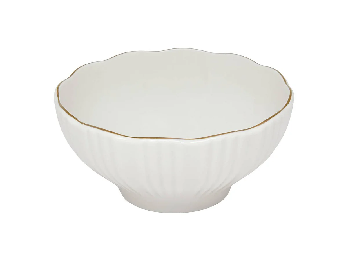 Lot de 6 Bols en Porcelaine "Daphné" 15cm Blanc