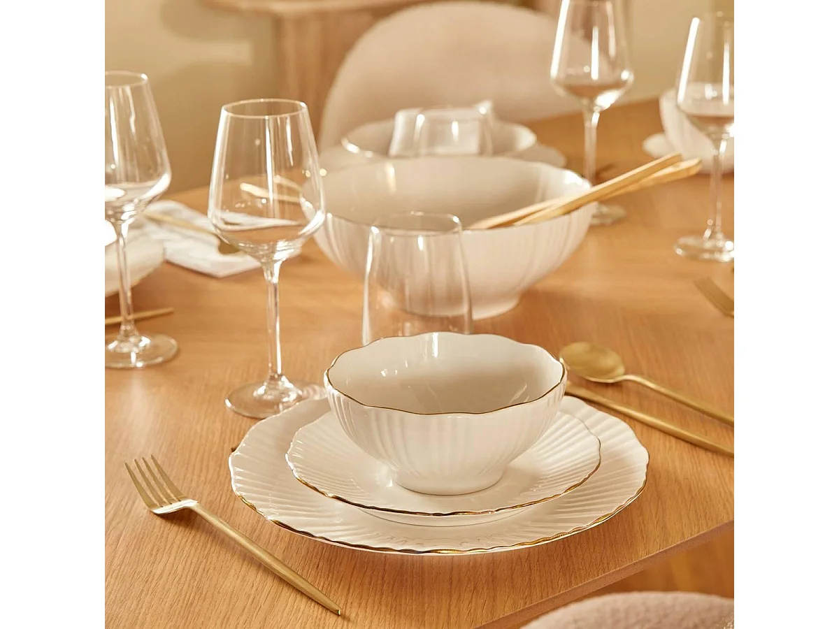 Lot de 6 Bols en Porcelaine "Daphné" 15cm Blanc