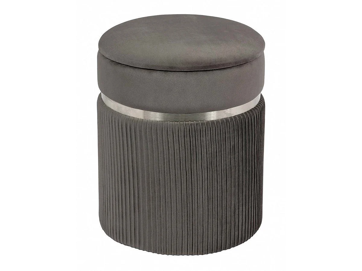 Lot de 2 Tabourets "Zora" 44cm Gris & Argent