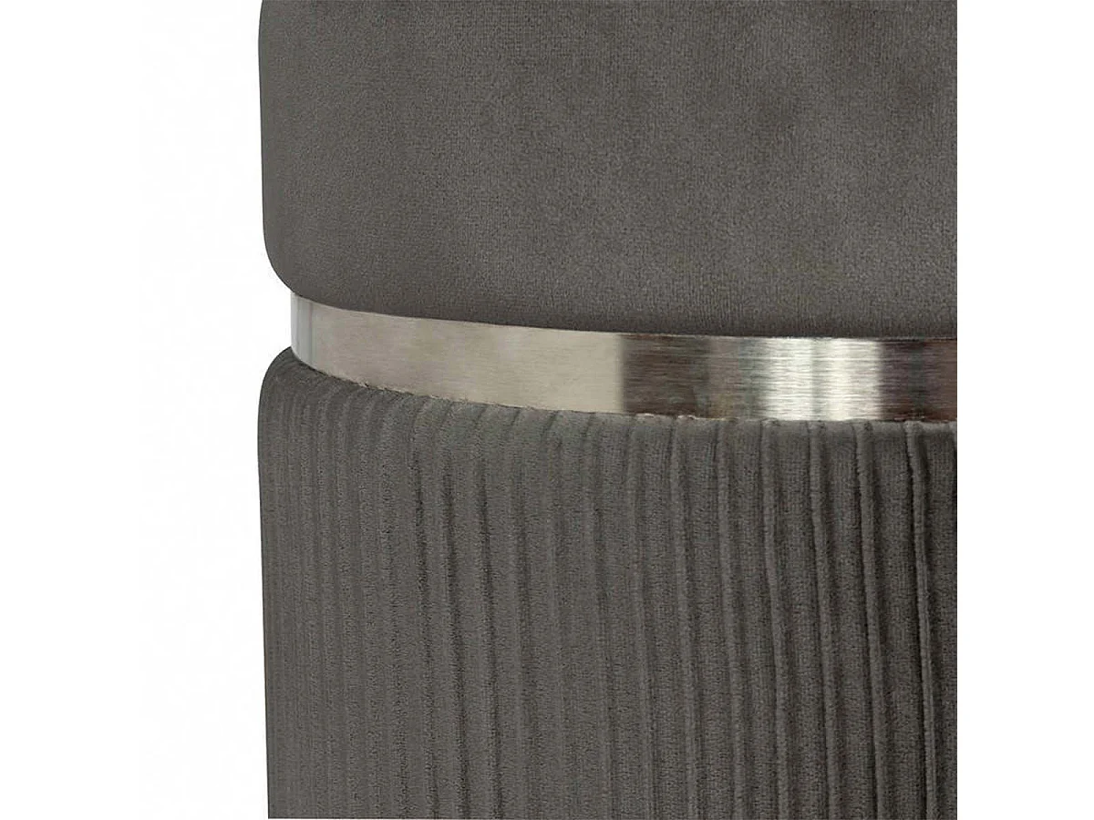 Lot de 2 Tabourets "Zora" 44cm Gris & Argent