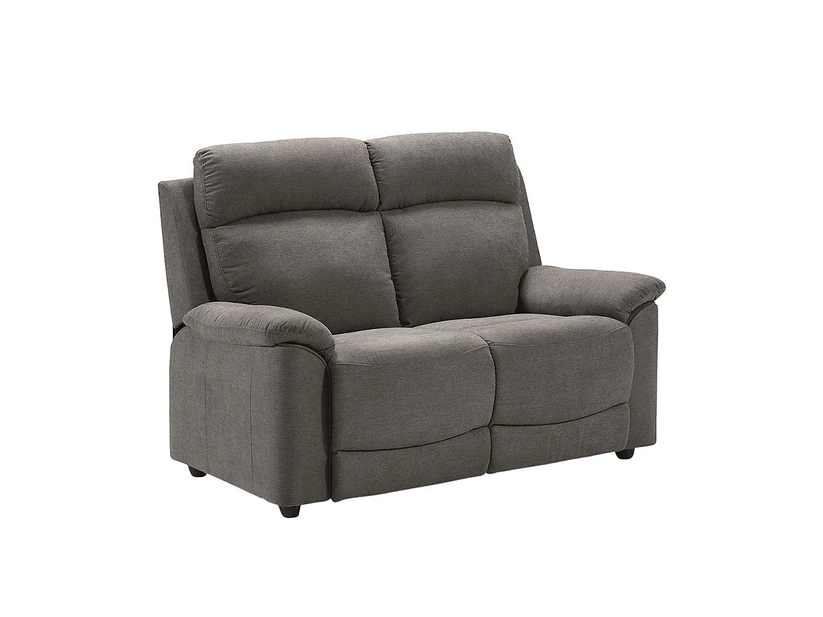 Ensemble Canapés 3P relax élec + 2P fixe tissu Waterproof gris - BRIANA