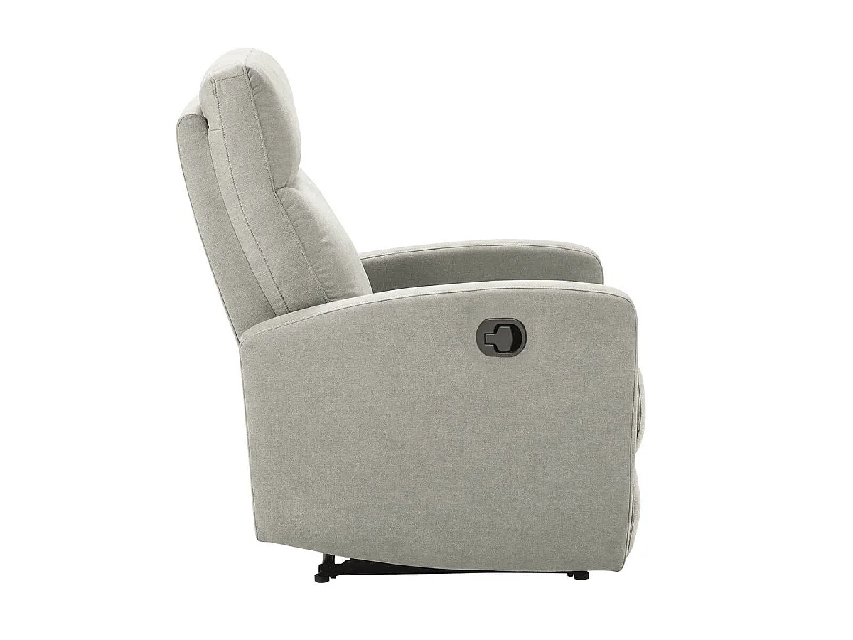 Fauteuil relax manuel tissu waterproof gris clair - MERIAL