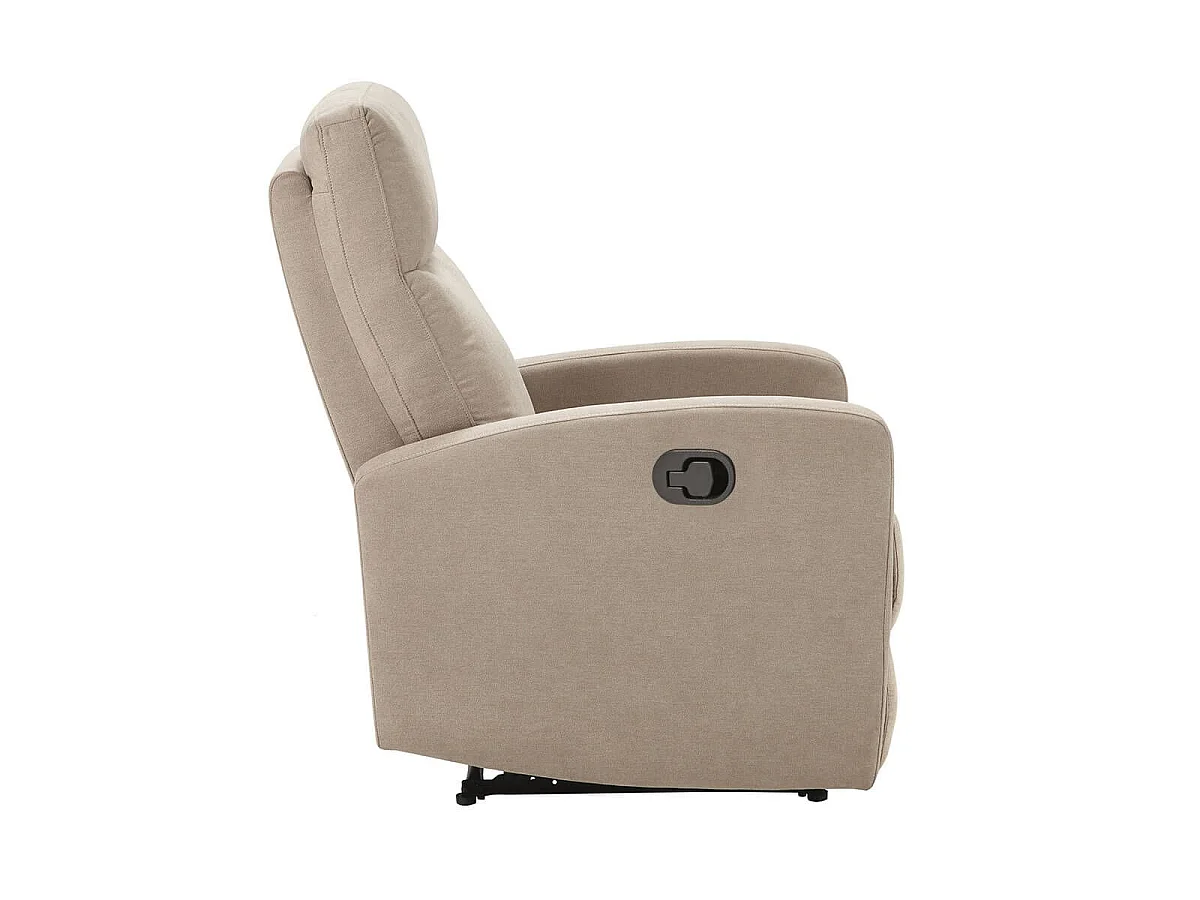 Fauteuil relax manuel tissu waterproof beige - MERIAL