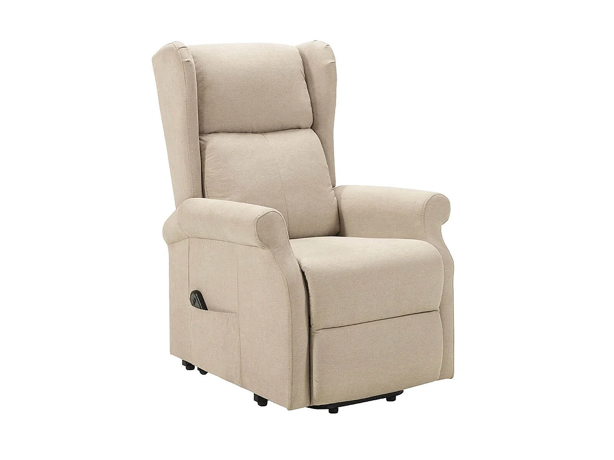 Fauteuil releveur relax électrique tissu waterproof ivoire - ALCANTI