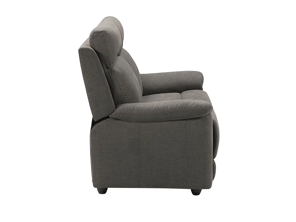 Canapé 2 places fixe tissu waterproof gris - BRIANA
