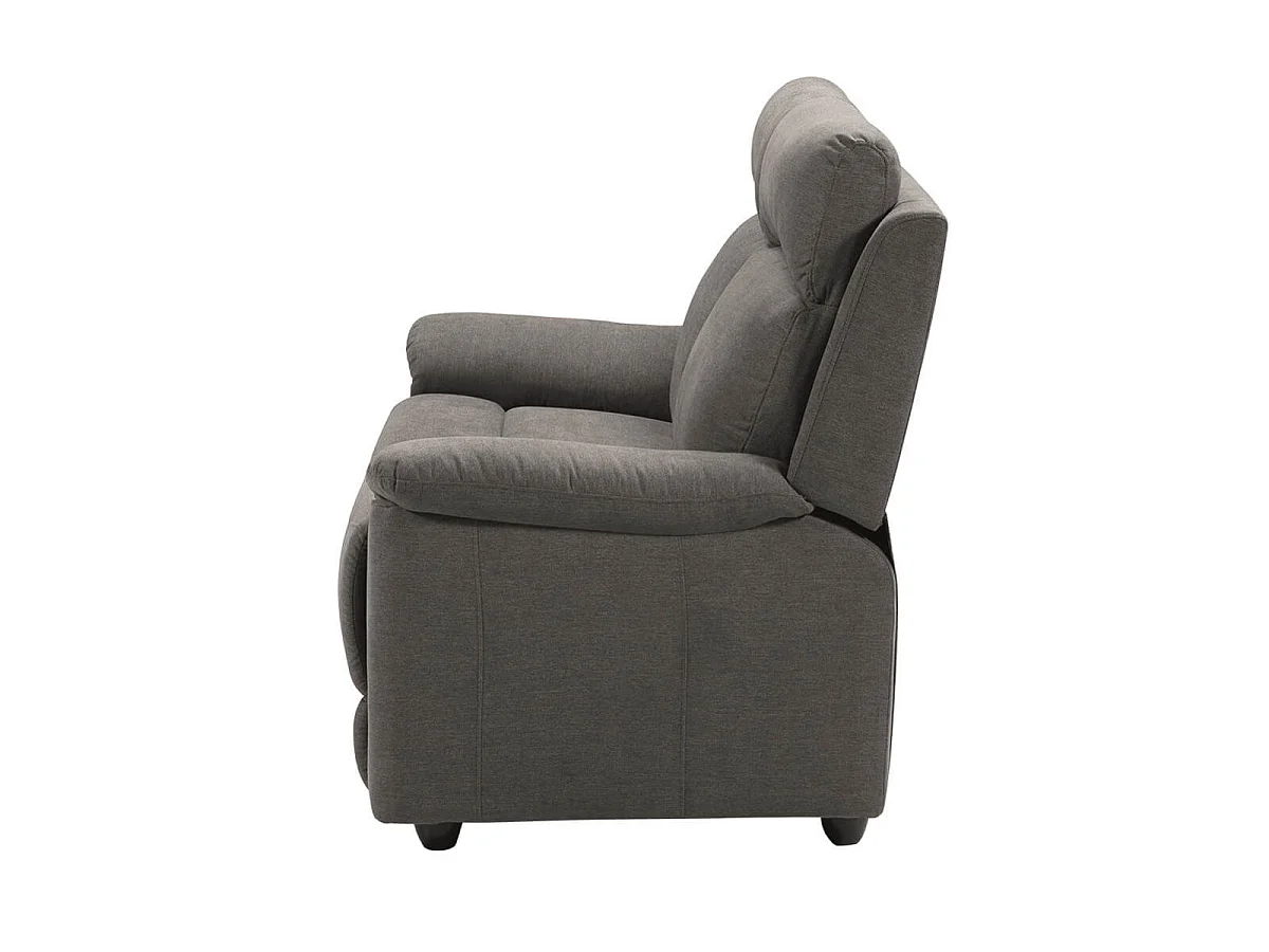 Canapé 2 places fixe tissu waterproof gris - BRIANA