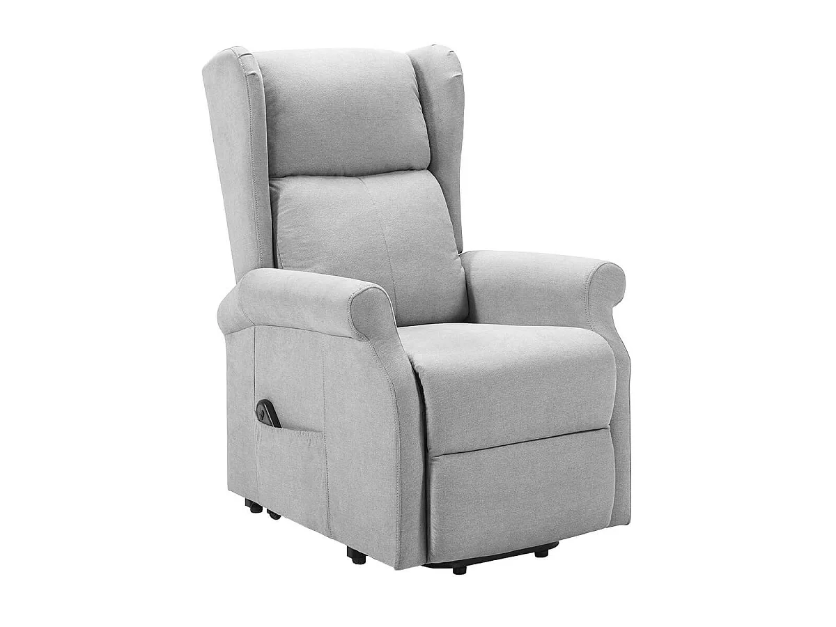 Fauteuil releveur relax électrique tissu waterproof gris clair - ALCANTI