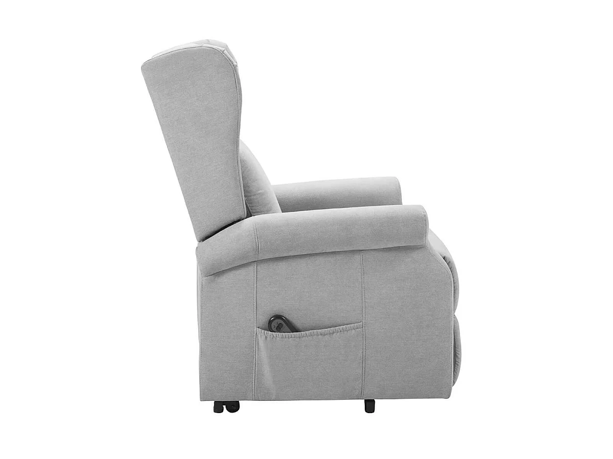 Fauteuil releveur relax électrique tissu waterproof gris clair - ALCANTI