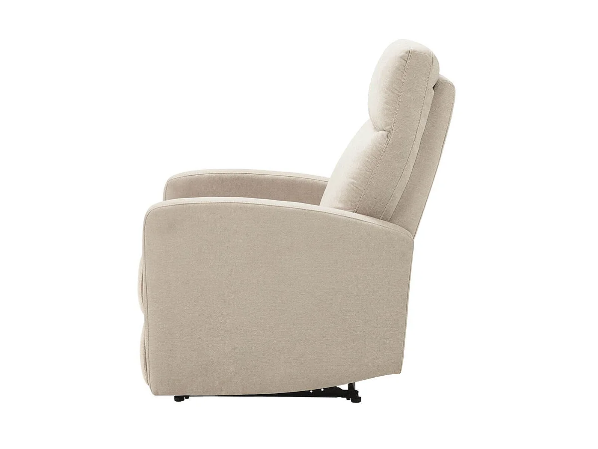 Fauteuil relax manuel tissu waterproof ivoire - MERIAL