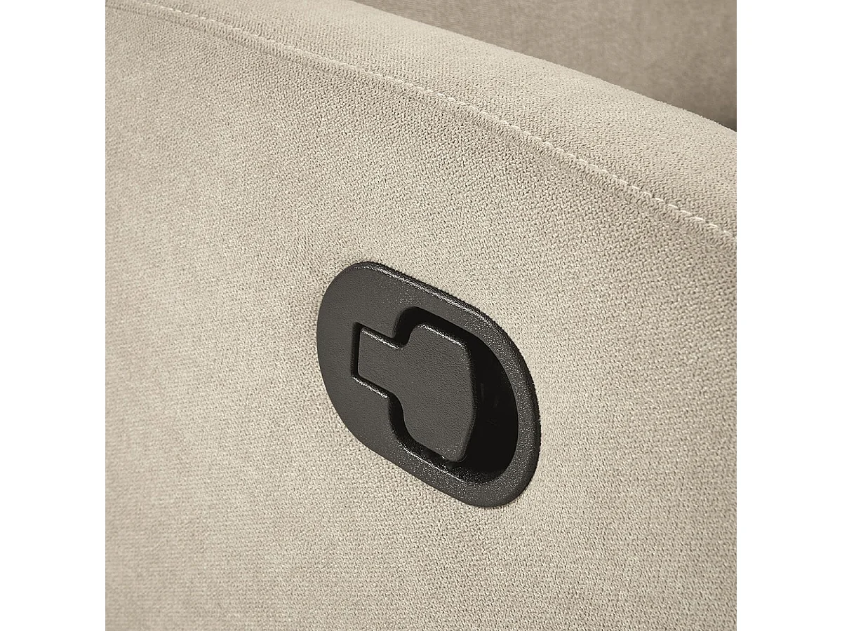 Fauteuil relax manuel tissu waterproof ivoire - MERIAL