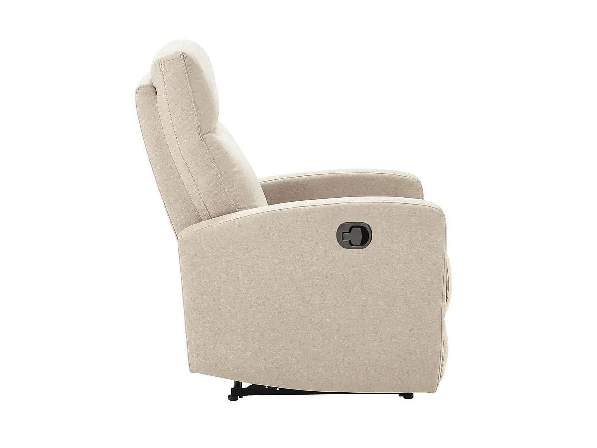 Fauteuil relax manuel tissu waterproof ivoire - MERIAL