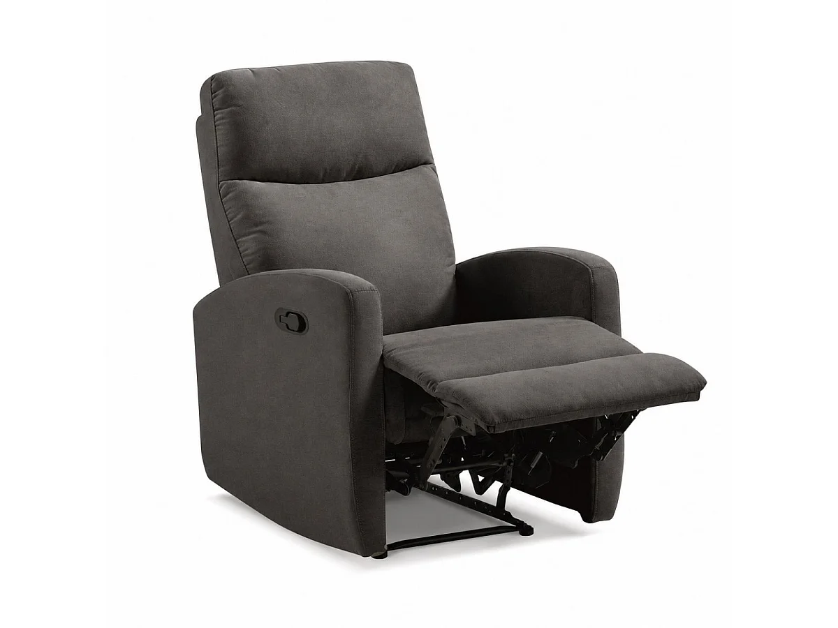 Fauteuil relax manuel tissu waterproof gris foncé - MERIAL