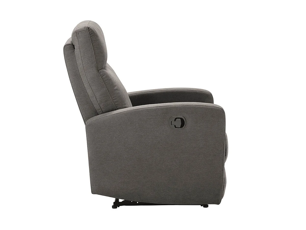 Fauteuil relax manuel tissu waterproof gris foncé - MERIAL