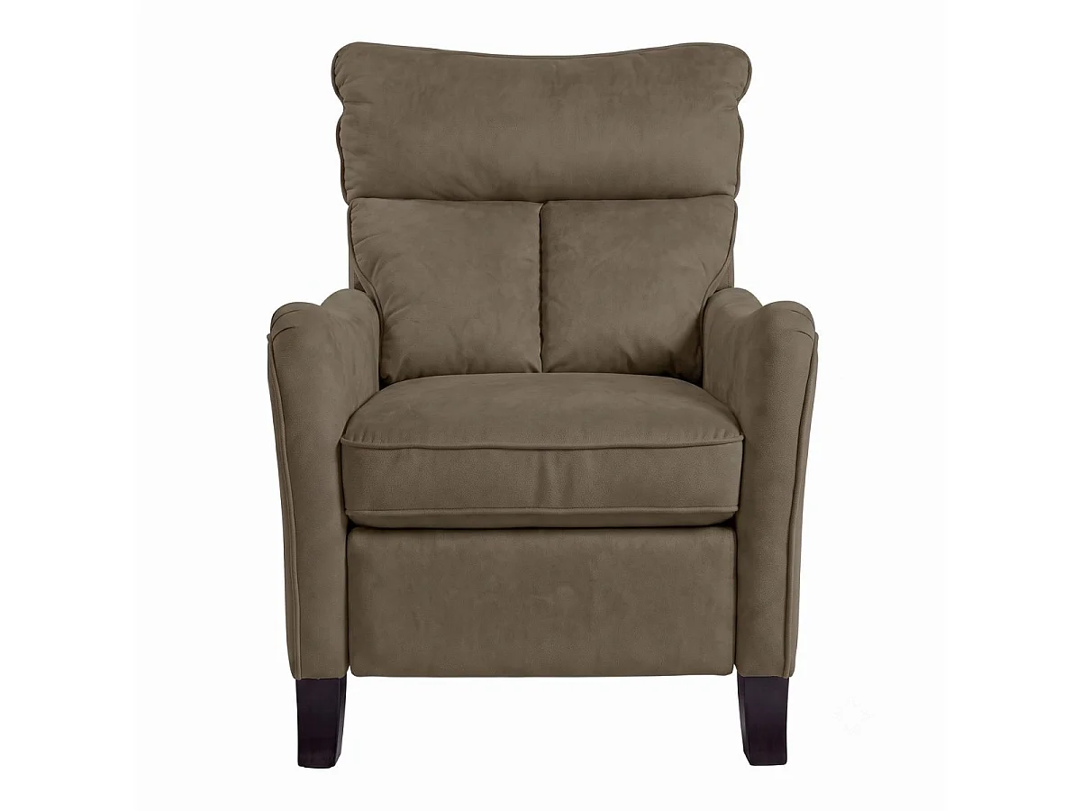 Fauteuil relax manuel tissu microfibre aspect suédine taupe - AMBOISE