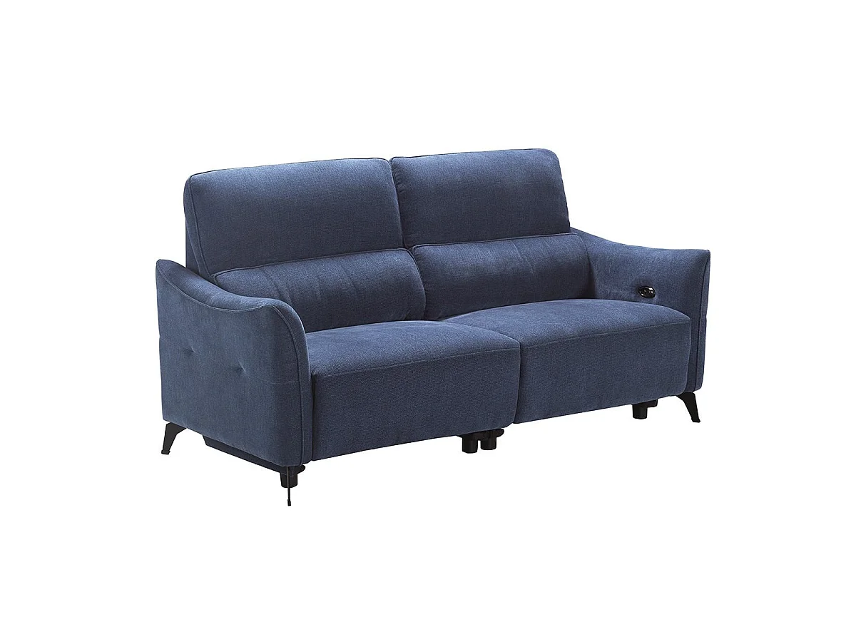 Canapé 3 places élec relax zéro gravity tissu waterproof bleu - GARIOS