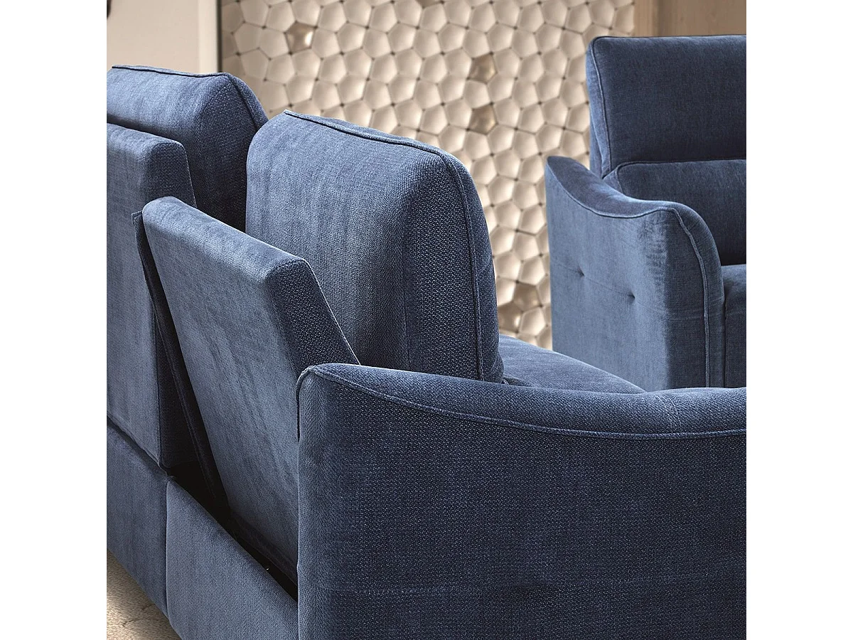 Canapé 3 places élec relax zéro gravity tissu waterproof bleu - GARIOS