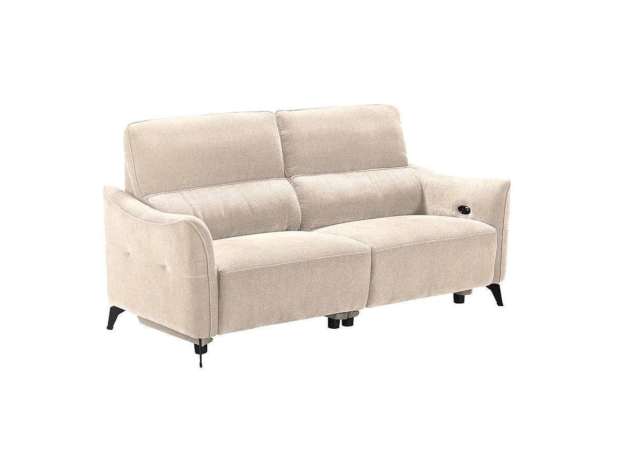 Canapé 3 places élec relax zéro gravity tissu waterproof beige - GARIOS