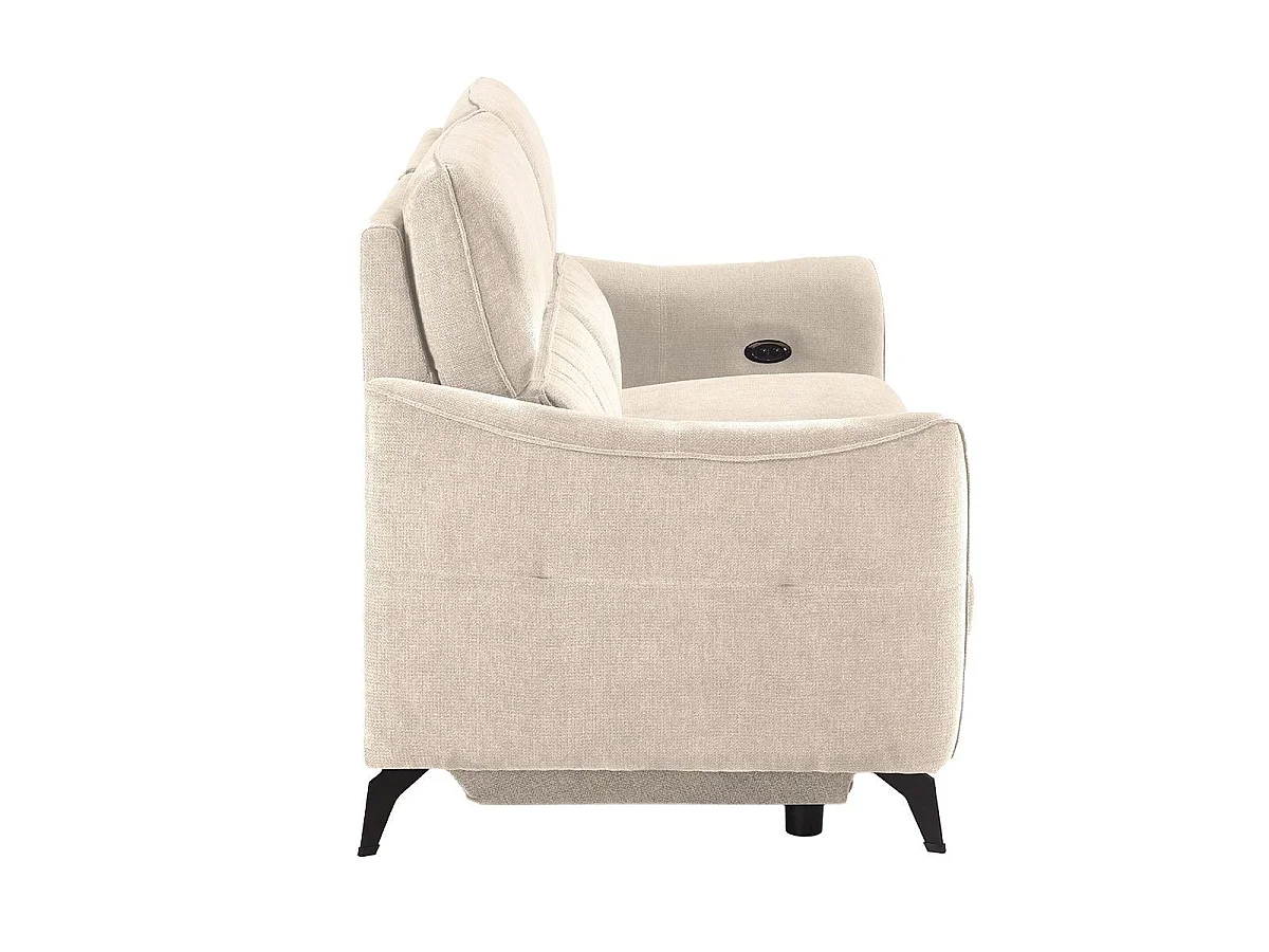 Canapé 3 places élec relax zéro gravity tissu waterproof beige - GARIOS
