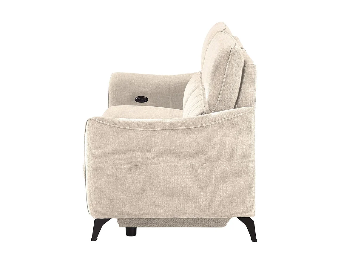 Canapé 3 places élec relax zéro gravity tissu waterproof beige - GARIOS