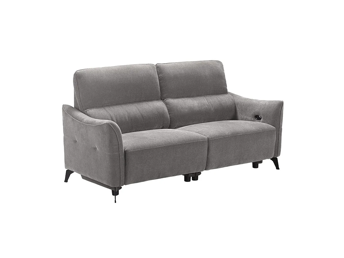 Canapé 3 places élec relax zéro gravity tissu waterproof gris - GARIOS