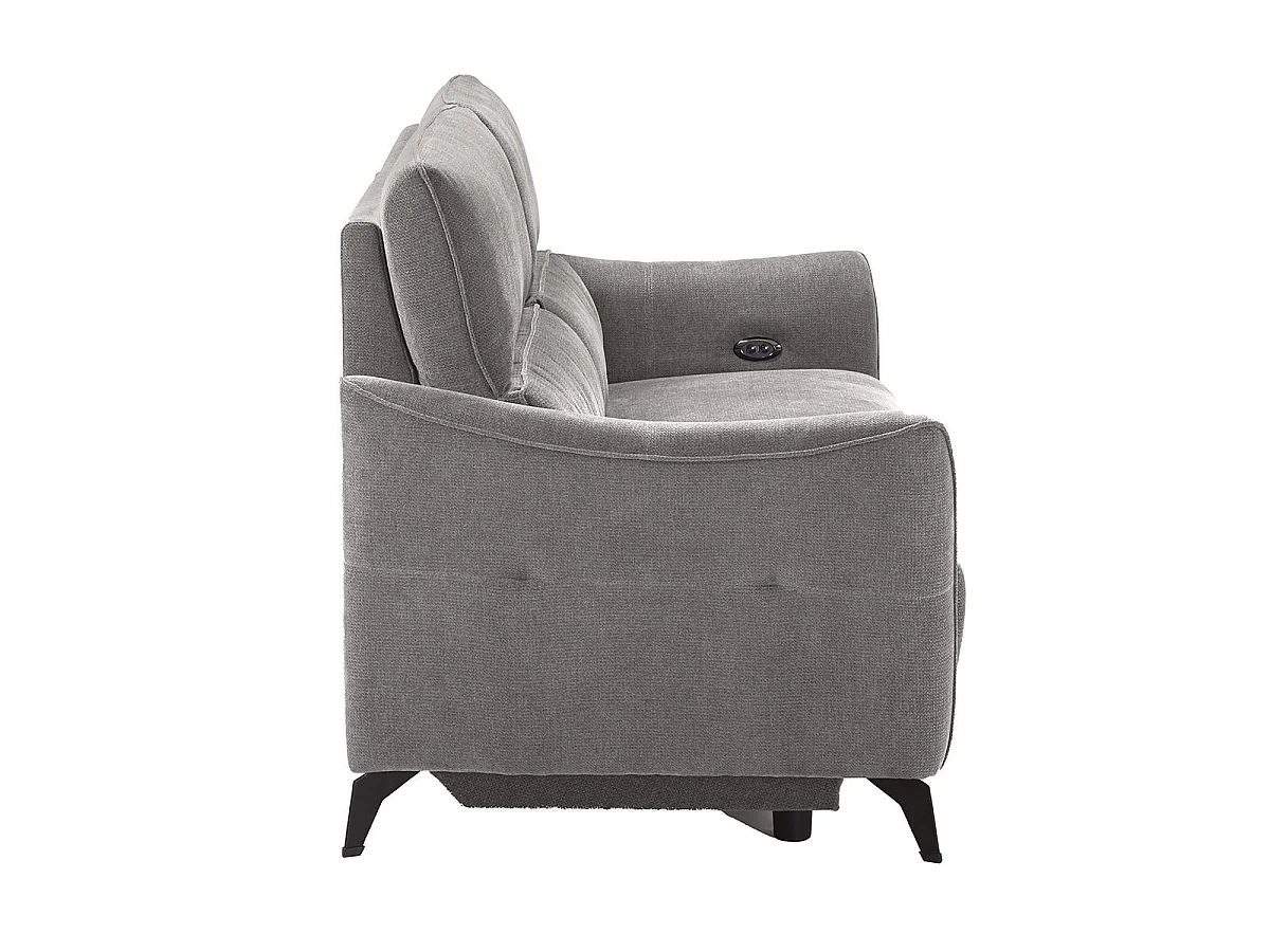 Canapé 3 places élec relax zéro gravity tissu waterproof gris - GARIOS