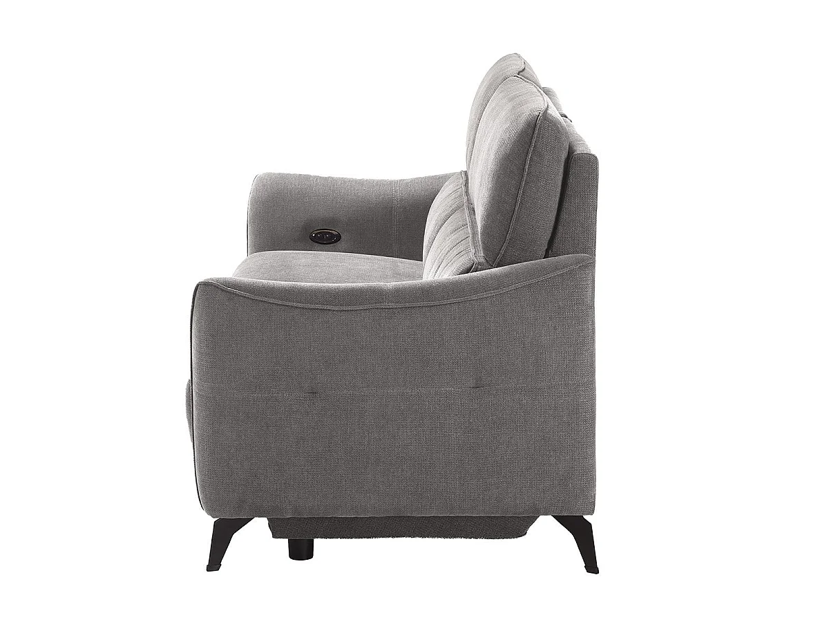 Canapé 3 places élec relax zéro gravity tissu waterproof gris - GARIOS