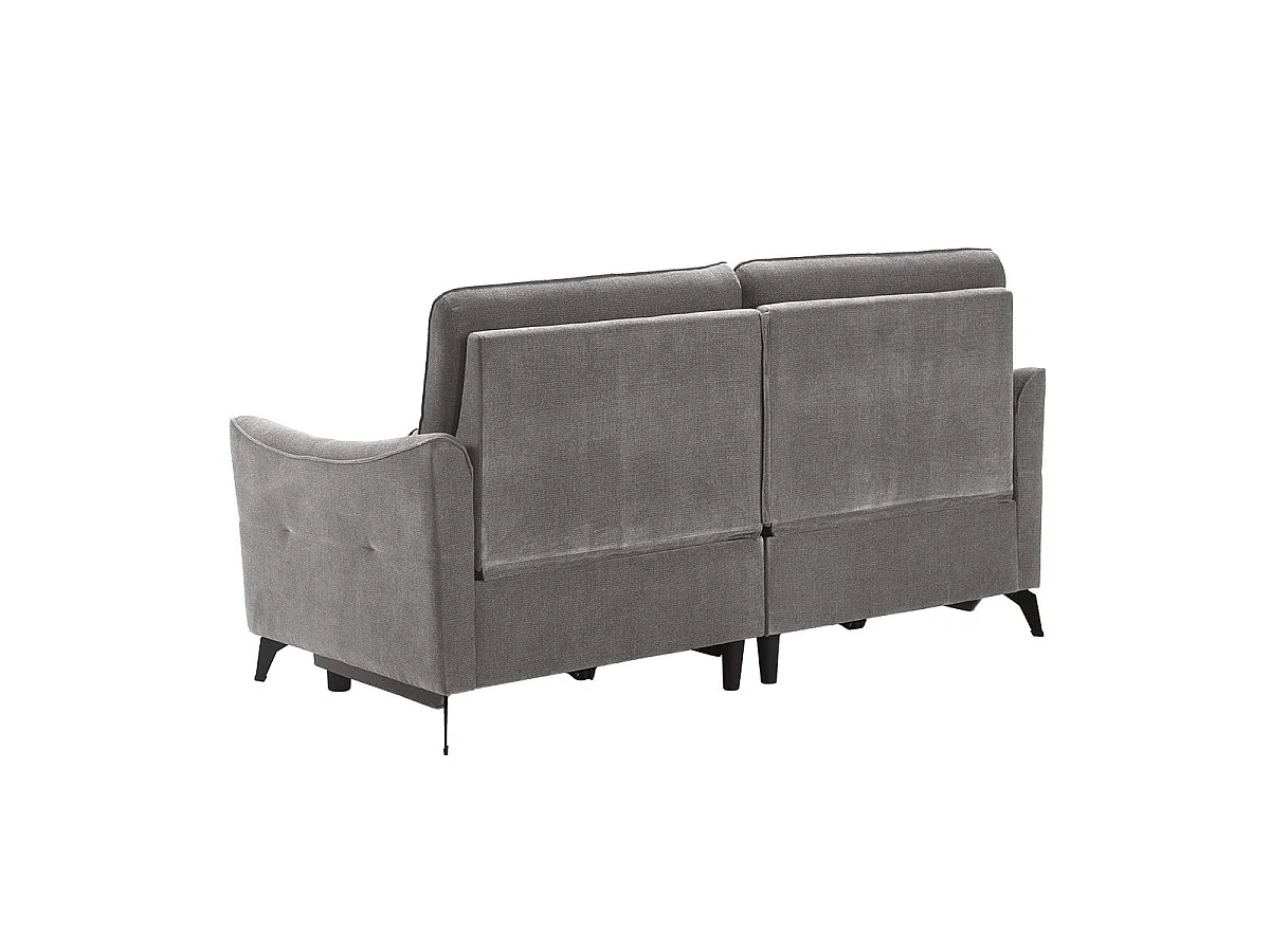 Canapé 3 places élec relax zéro gravity tissu waterproof gris - GARIOS