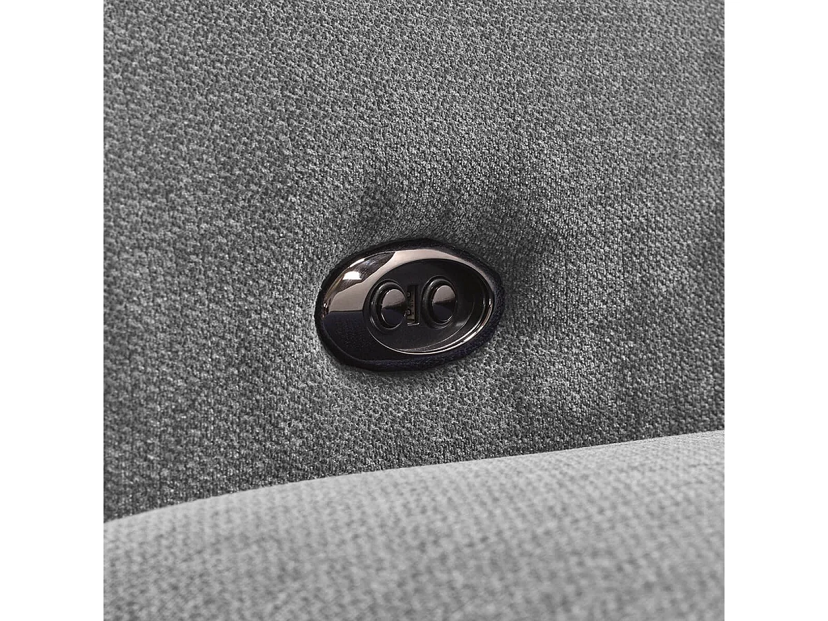 Canapé 3 places élec relax zéro gravity tissu waterproof gris - GARIOS