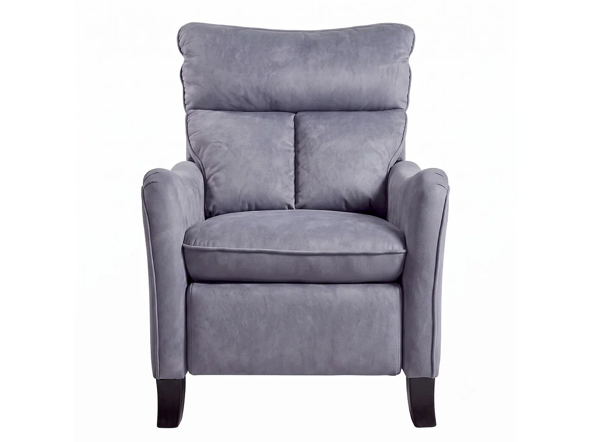 Fauteuil relax manuel tissu microfibre aspect suédine bleu - AMBOISE